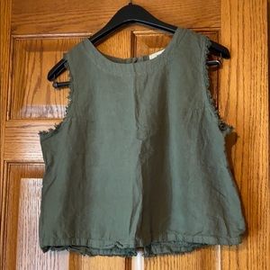 Army Green Crop Tank